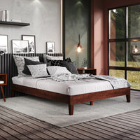 Nix Solid Wood Queen Platform Bed, Natural
