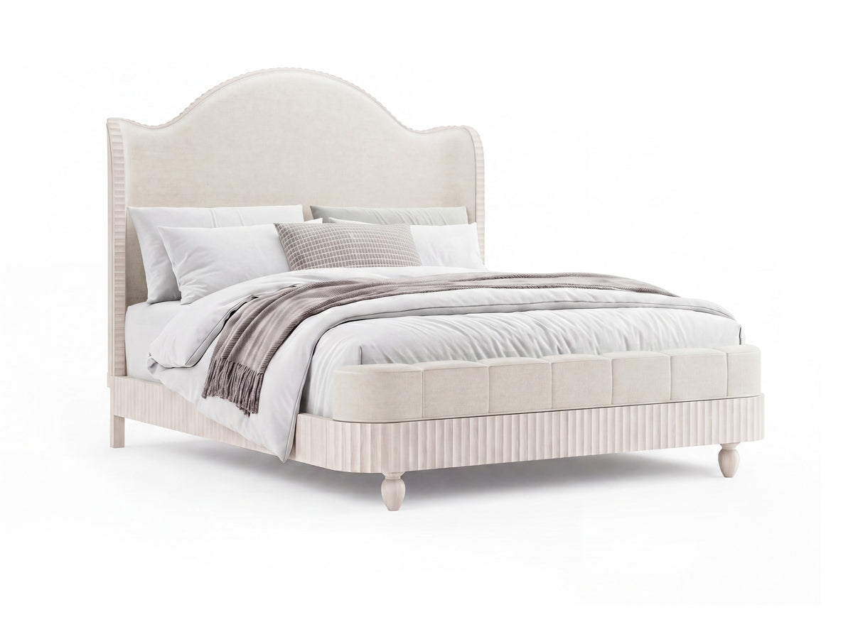 Pulaski Vivienne Whisper White King Upholstered Panel Footboard
