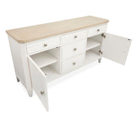 Salt Life Home Echo Isles Sea Pearl And Driftwood Extendable Rectangular Dining Table With 6 Side Chairs And Buffet