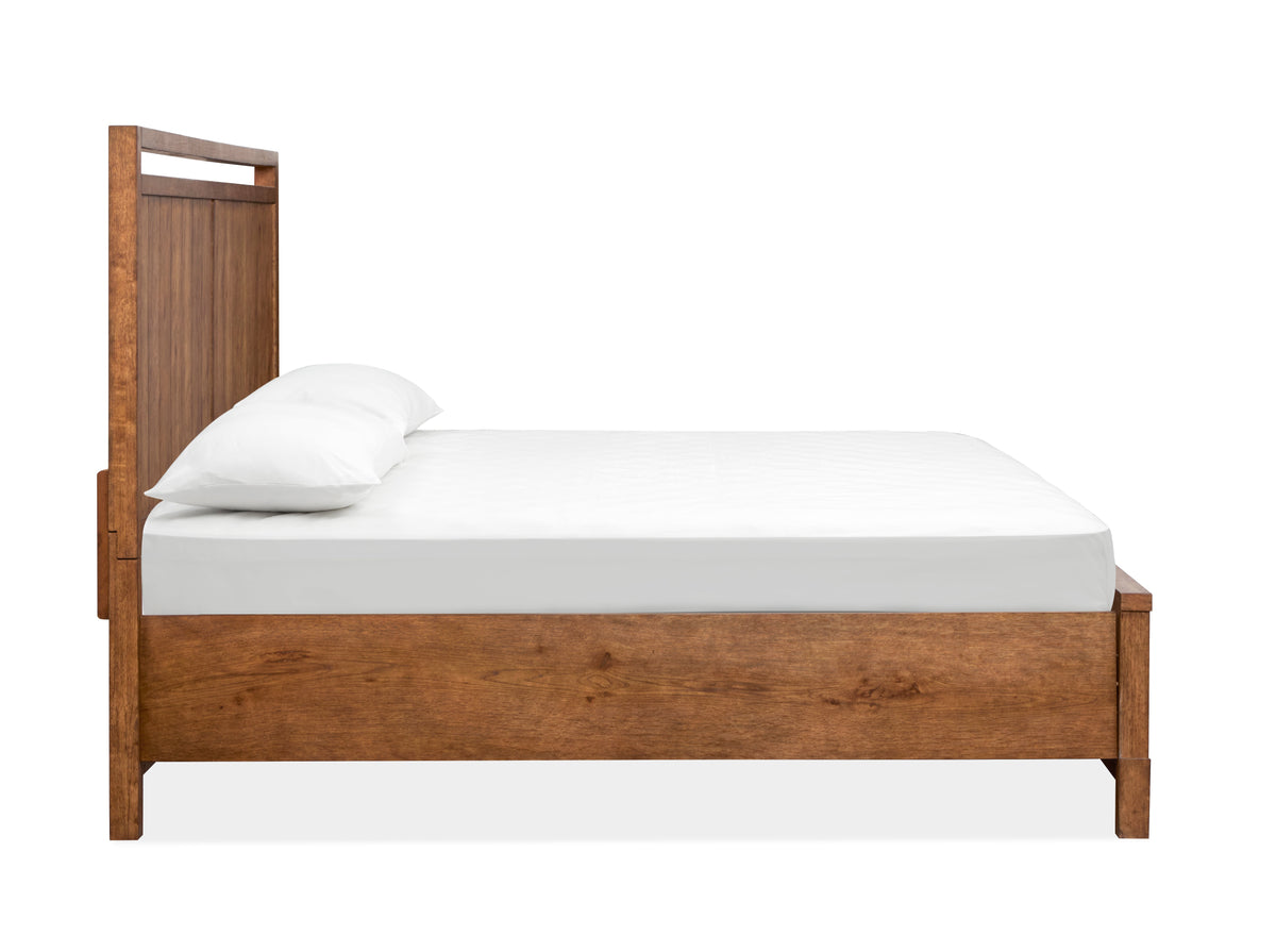 Magnussen Home Conway Honey Wheat King Panel Bed With Nightstand