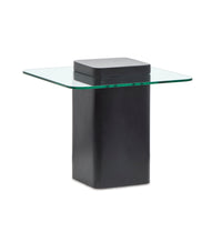 Magnussen Home Donora Clear Glass And Obsidian Square End Table