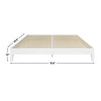 Nix Solid Wood King Platform Bed, White