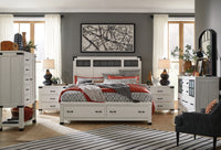 Magnussen Home Harper Springs Silo White Queen Panel Storage Bed