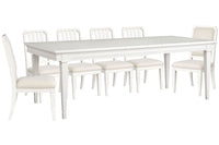 Magnussen Home Willowbrook Egg Shell White Extendable Rectangular Dining Table With 4 Side Chairs And 2 Upholstered Side Chairs