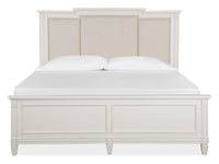 Magnussen Home Willowbrook Egg Shell White California King Panel Upholstered Bed With Nightstand