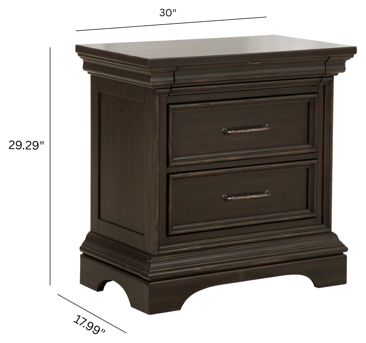 Pulaski Caldwell Smoked Molasses Queen Storage Bed With Nightstand