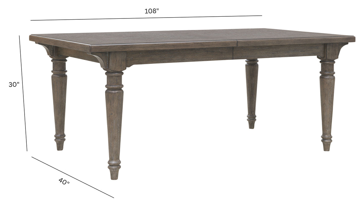 Pulaski Madison Ridge Natural Bark Extendable Leg Dining Table With 4 Side Chairs 2 Host Chairs And Server