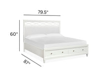 Magnussen Home Springhouse Whisper White King Upholstered Panel Storage Bed