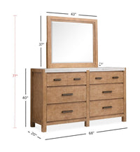 Magnussen Home Plum Creek Sierra Brown Queen Panel Bed 2 Nightstands And Drawer Dresser With Landscape Mirror