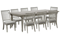 Pulaski Madison Ridge Bluff Grey Farmhouse Leg Dining Table With 8 Side Chairs