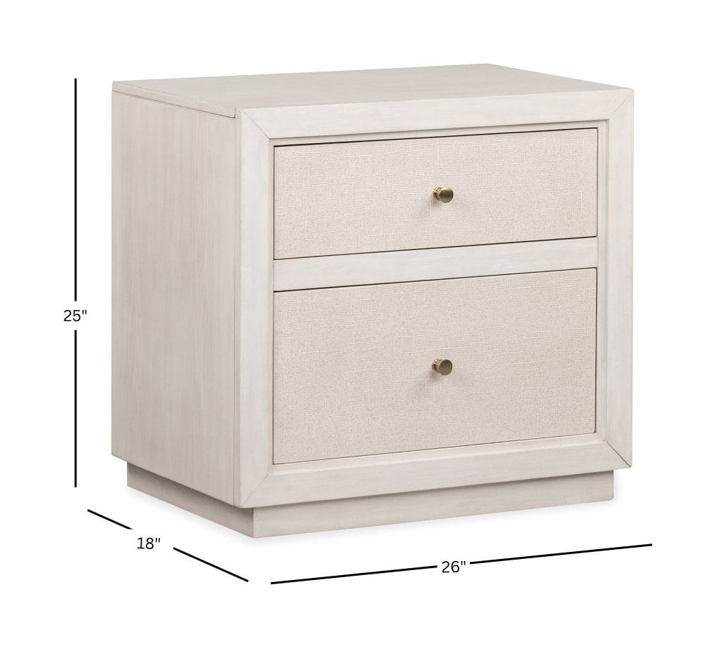 Magnussen Home Cypress Point Sand Dollar Queen Panel Storage Bench Bed With 2 Nightstands