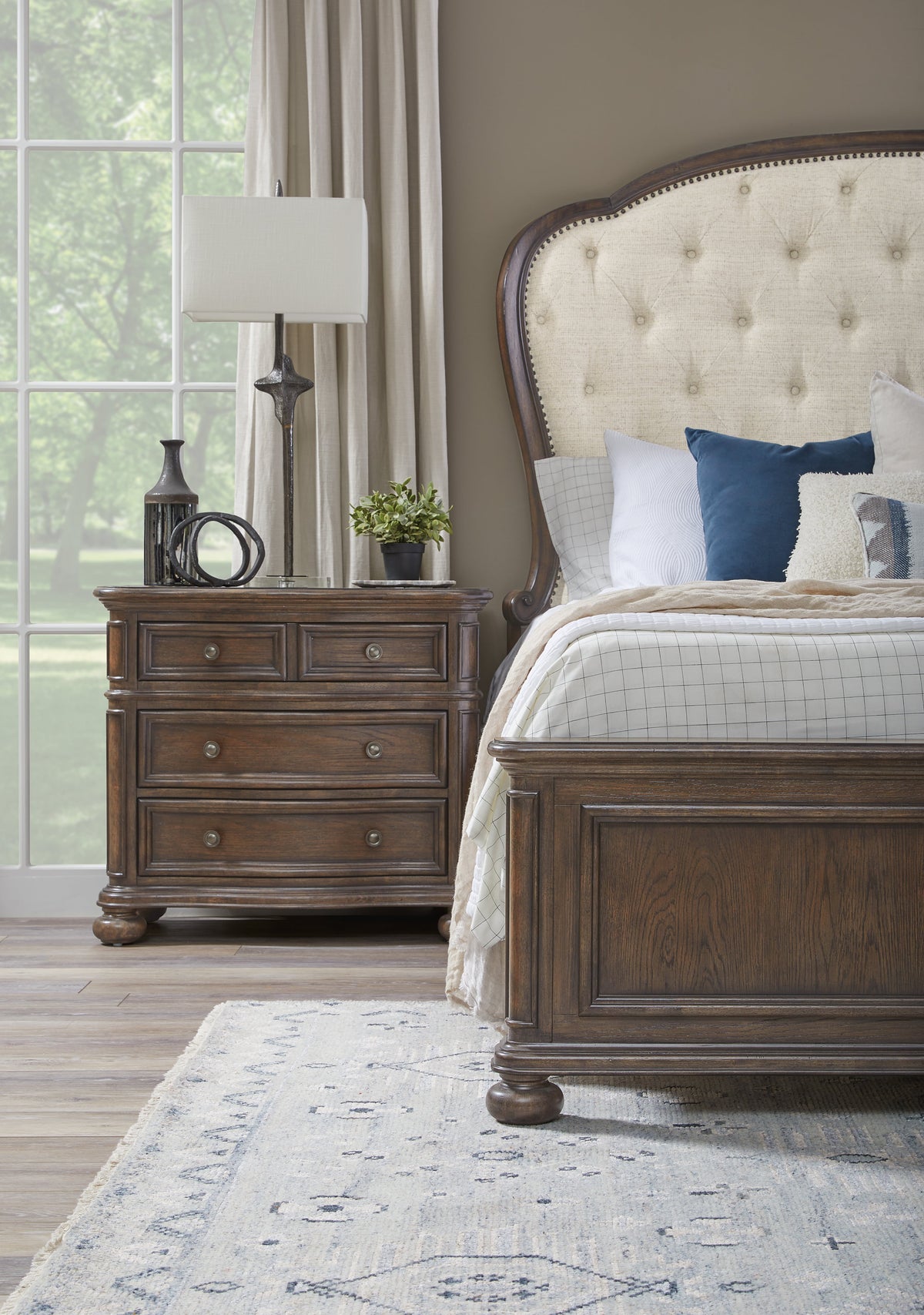 Pulaski Saddle Creek Timber Brown California King Upholstered Bed
