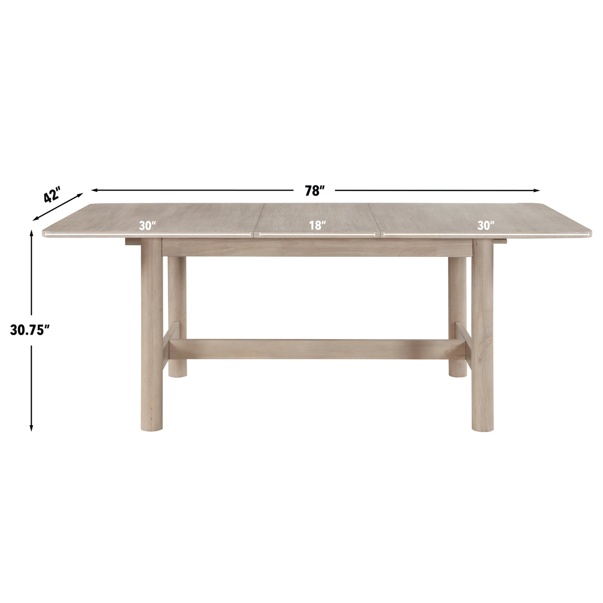Gabby 60-78 inch Dining Table w/ 18-inch leaf
