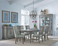 Pulaski Madison Ridge Bluff Grey Farmhouse Leg Dining Table With 8 Side Chairs