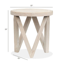 Magnussen Home Bostwick Coconut Cream Round Cocktail Table With 2 End Table