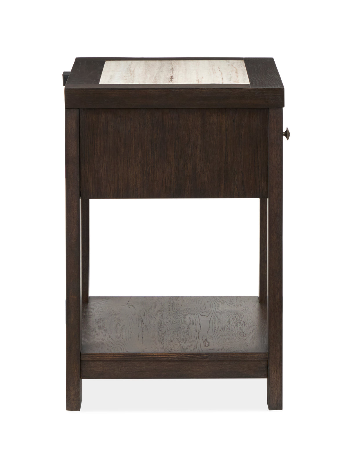 Magnussen Home Tauren Coffee Bean Queen Panel Storage Bed With Open Nightstand