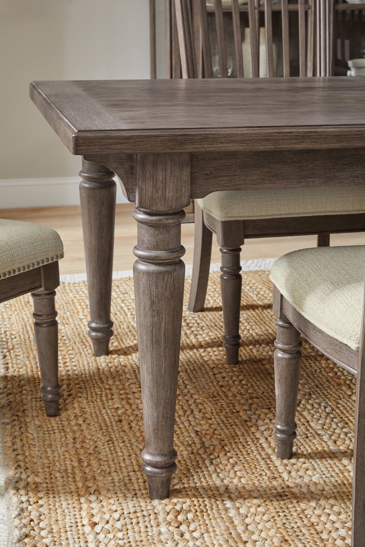 Pulaski Madison Ridge Natural Bark Extendable Leg Dining Table With 4 Side Chairs 2 Host Chairs And Server