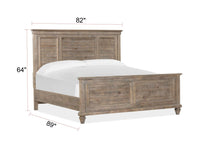 Magnussen Home Lancaster Dovetail Grey King Shutter Panel Bed With Nighstand