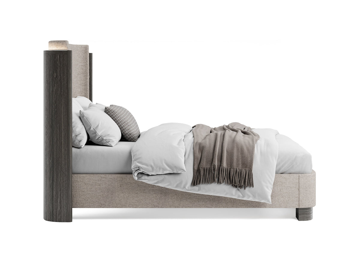 Magnussen Home Keaton Black Queen Upholstered Panel Bed With 2 Nightstands