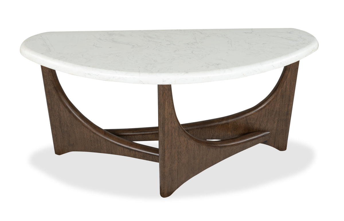 Magnussen Home Arwen Turkish Coffee Demilune Sofa Table