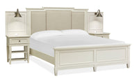 Magnussen Home Willowbrook Egg Shell White California King Upholstered Wall Panel Bed