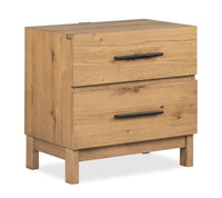 Magnussen Home Davenport Rustic Caramel Queen Panel Bed With 2 Nightstands
