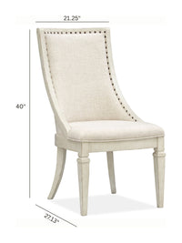 Magnussen Home Newport Alabaster Extendable Rectangular Dining Table With 4 Side Chairs And 2 Arm Chairs