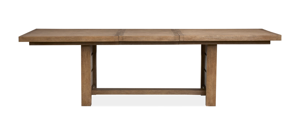 Magnussen Home Plum Creek Sierra Brown Extendable Trestle Dining Table