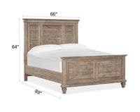 Magnussen Home Lancaster Dovetail Grey Queen Shutter Panel Bed With 2 Nighstands