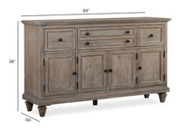 Magnussen Home Lancaster Dovetail Grey Extendable Rectangular Dining Table With 6 Side Chairs 2 Arm Chairs And Buffet