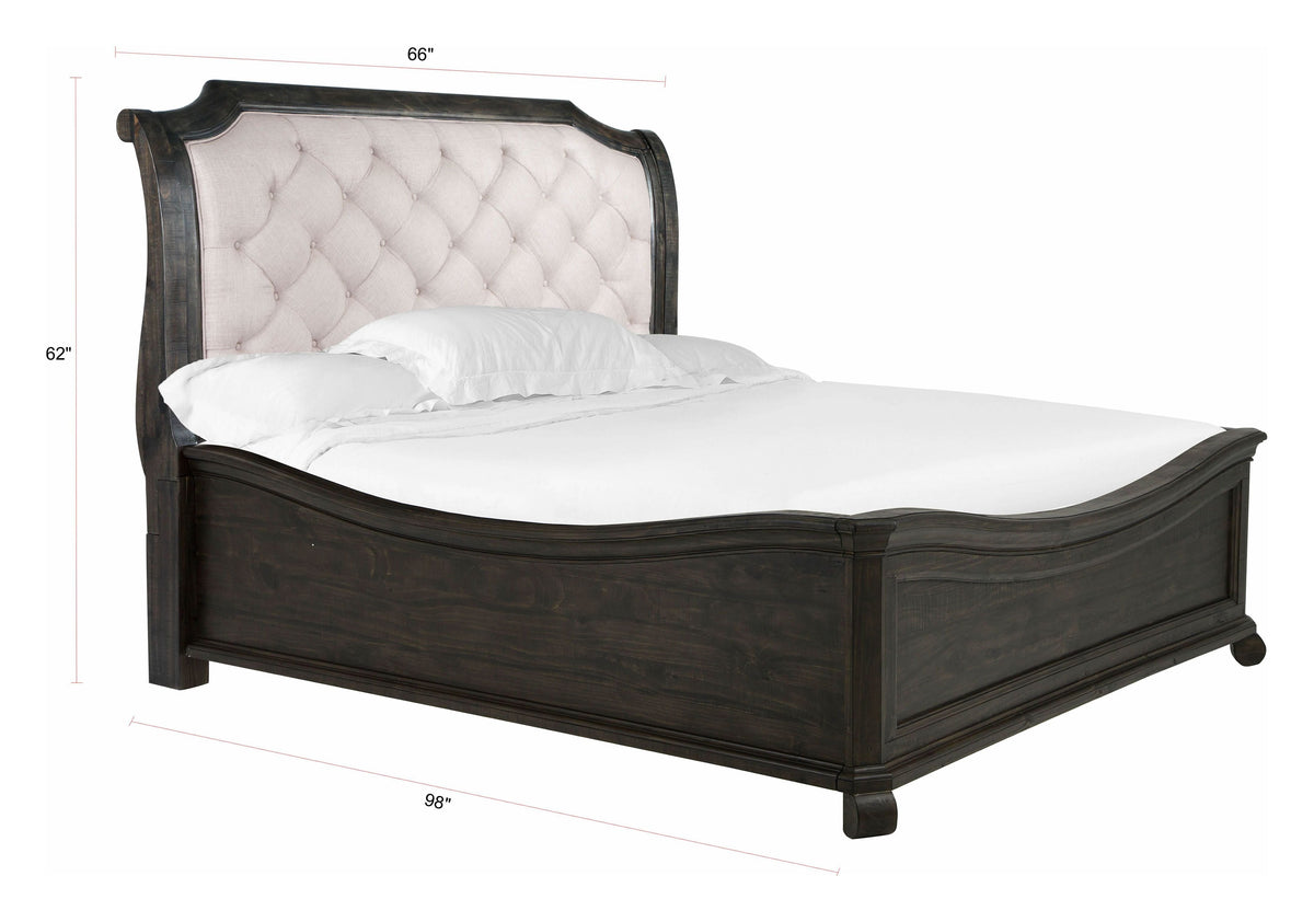 Magnussen Home Bellamy Peppercorn Queen Sleigh Bed