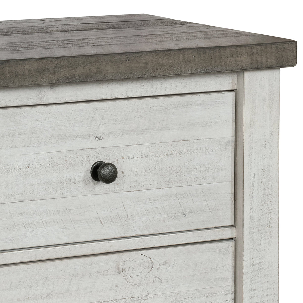 Samuel Lawrence Valley Ridge Distressed White 2 Drawer Nightstand