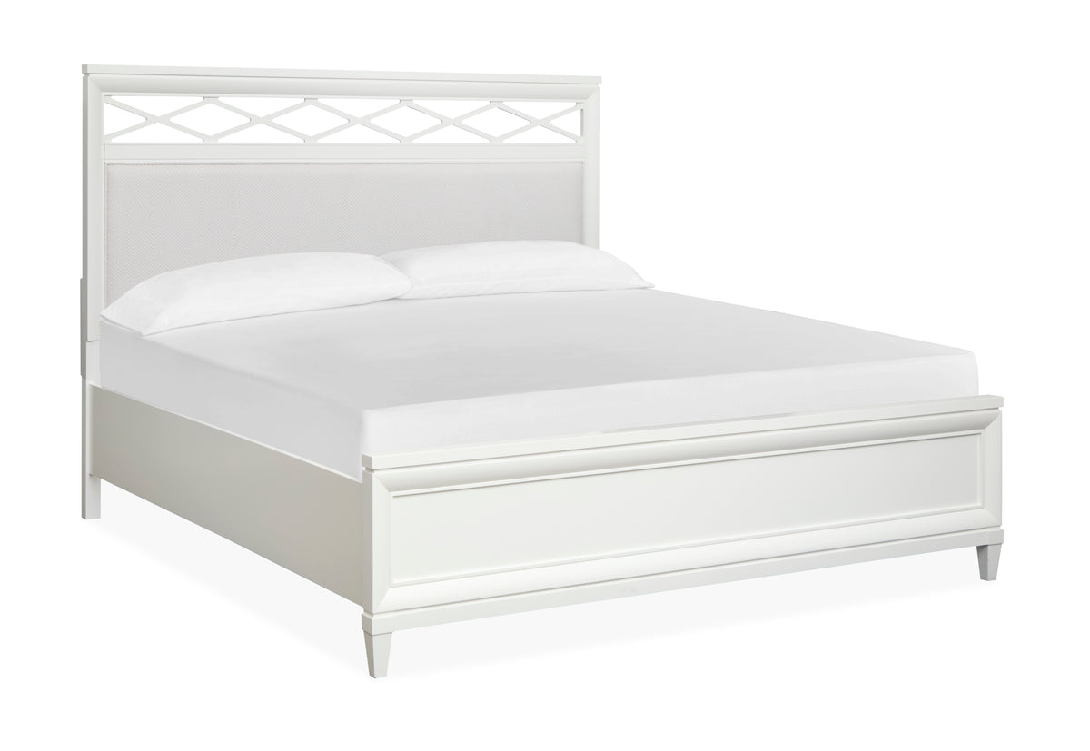Magnussen Home Springhouse Whisper White Queen Panel Upholstered Headboard