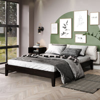 Nix Solid Wood Queen Platform Bed, Black