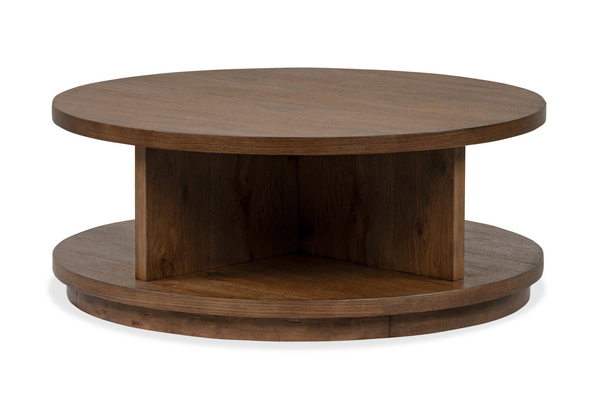Magnussen Home Oswald Brown Round Cocktail Table With 2 End Tables