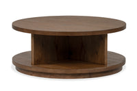 Magnussen Home Oswald Brown Round Cocktail Table With 2 End Tables