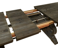 Magnussen Home Bellamy Peppercorn Extendable Rectangular Dining Table With 4 Side Chairs 2 Host Chairs And Buffet