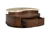 Magnussen Home Mcpherson Burnt Umber Round Cocktail Table With Casters