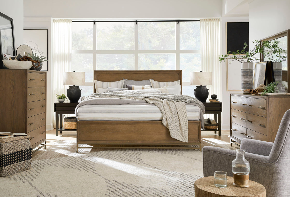 Magnussen Home Lindon Belgian Wheat And Coffee Bean King Panel Bed