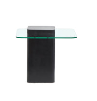 Magnussen Home Donora Clear Glass And Obsidian Square End Table