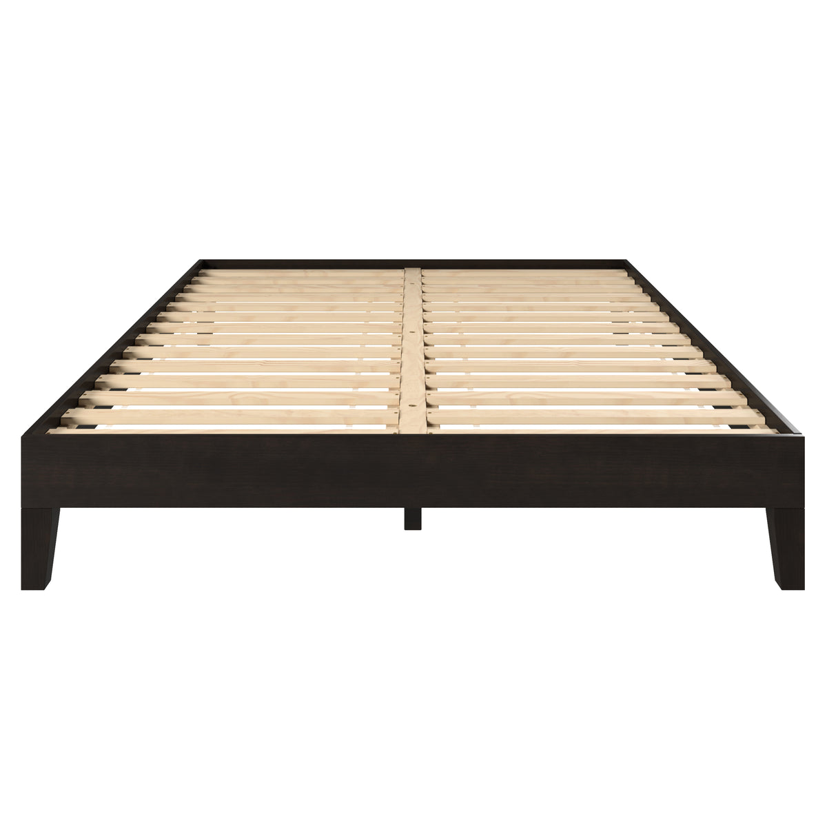 Nix Solid Wood Queen Platform Bed, Black