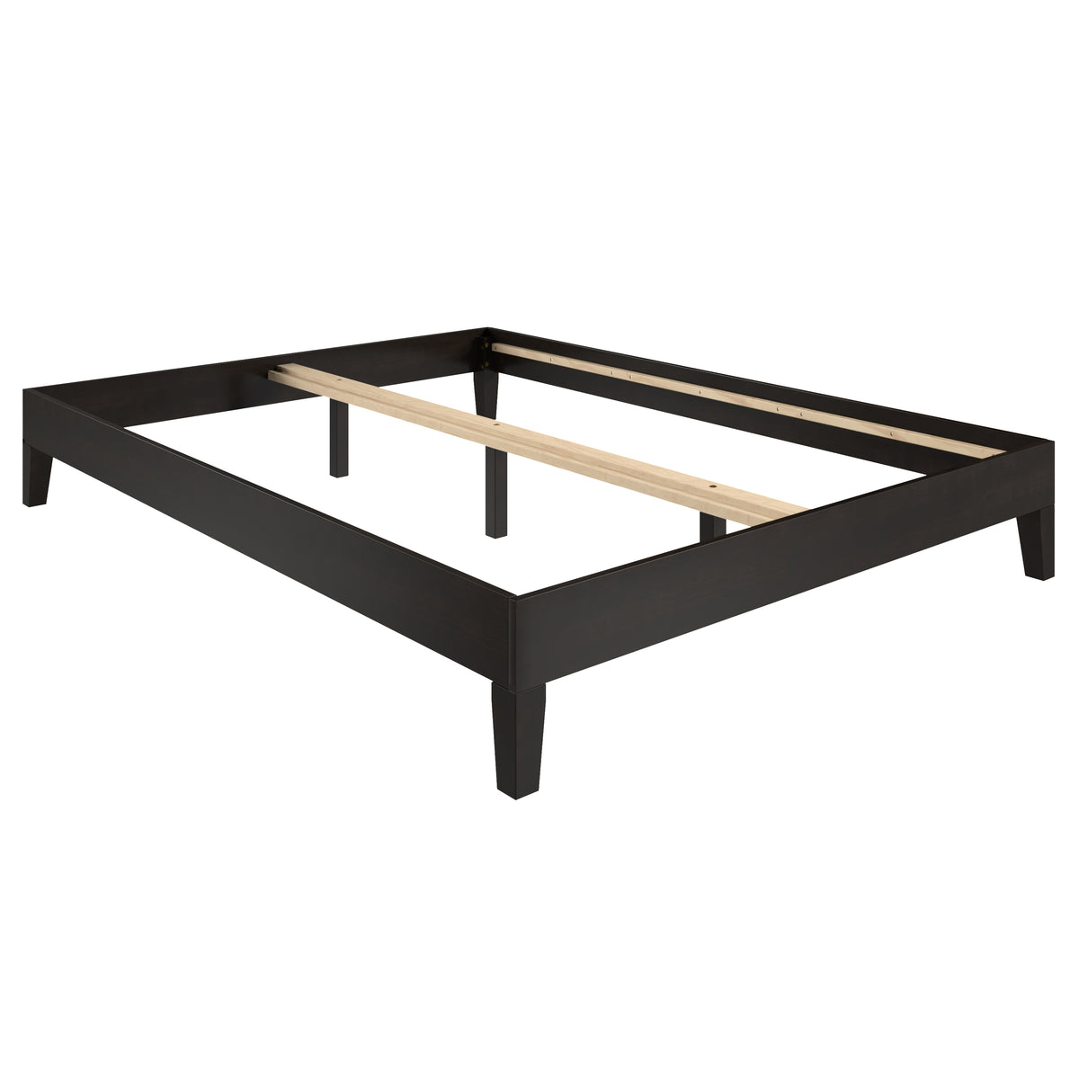 Nix Solid Wood Queen Platform Bed, Black