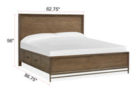 Magnussen Home Lindon Belgian Wheat And Coffee Bean Queen Panel Storage Bed