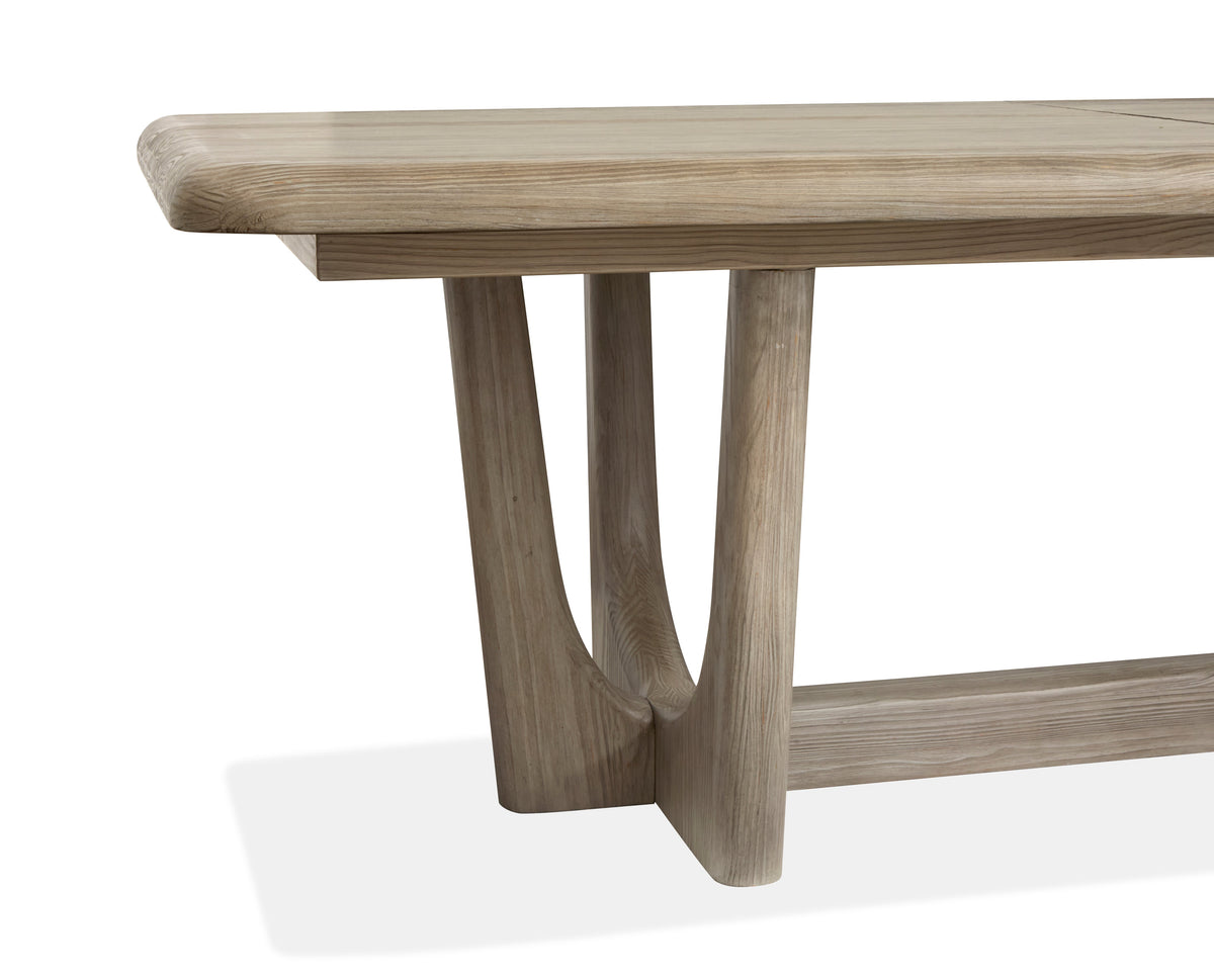 Magnussen Home Braelyn Dorian Grey Extendable Trestle Dining Table With 4 Side Chairs And Buffet