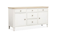 Salt Life Home Echo Isles Sea Pearl And Driftwood Extendable Rectangular Dining Table With 6 Side Chairs And Buffet