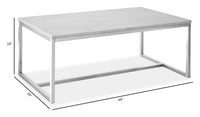 Magnussen Home Esme White Marble And Brushed Nickel Rectangular Cocktail Table With 2 Round End Table And Sofa Table