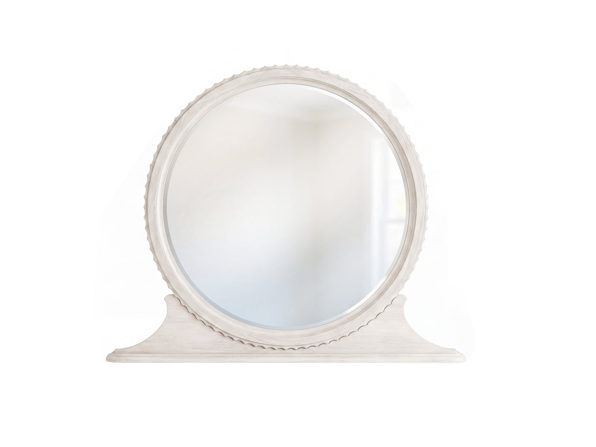 Pulaski Vivienne Whisper White Round Mirror