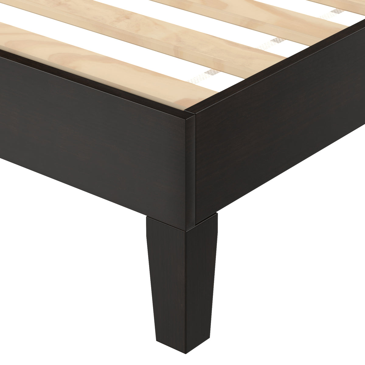 Nix Solid Wood Queen Platform Bed, Black