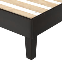 Nix Solid Wood Queen Platform Bed, Black
