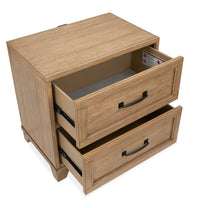 Magnussen Home Coventry Honey Wheat Queen Panel Storage Bed With Nightstand